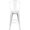 Emma and Oliver Commercial Grade 4 Pack 30" High Distressed Metal Indoor-Outdoor Barstool with Back